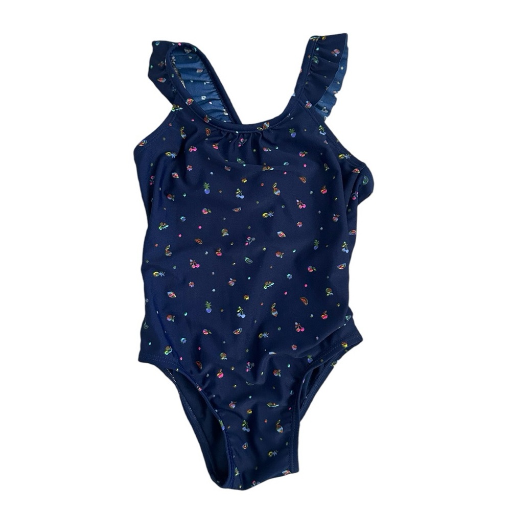 Baby Gap Navy Fruit Print One Piece Swimsuit